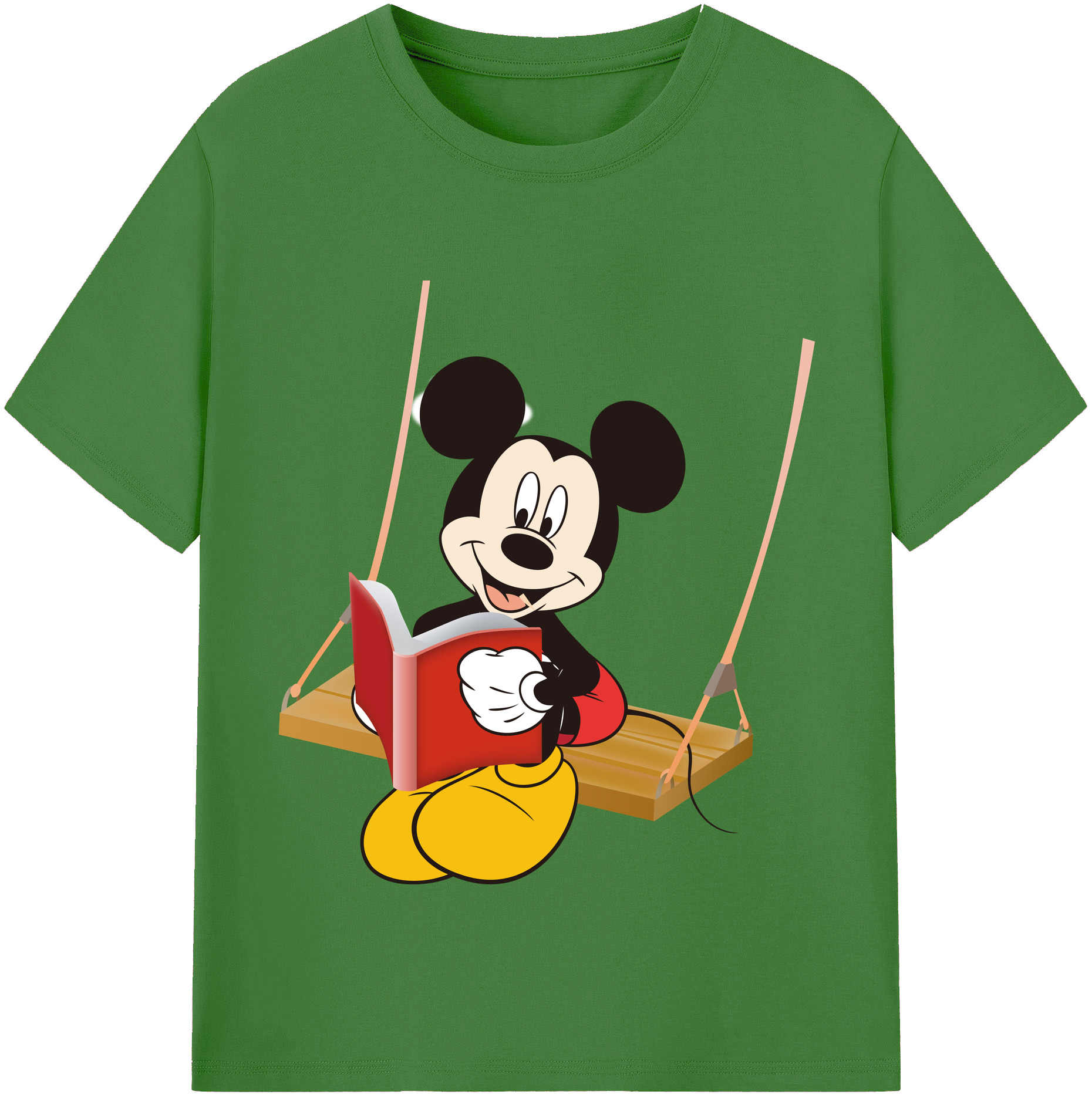 （画像用） ミッキーマウス Mickey Mouse レディースカジュアルプリントTシャツ（綿100％）